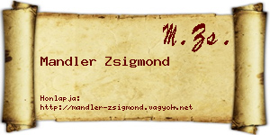 Mandler Zsigmond névjegykártya