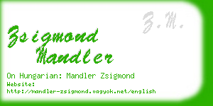 zsigmond mandler business card